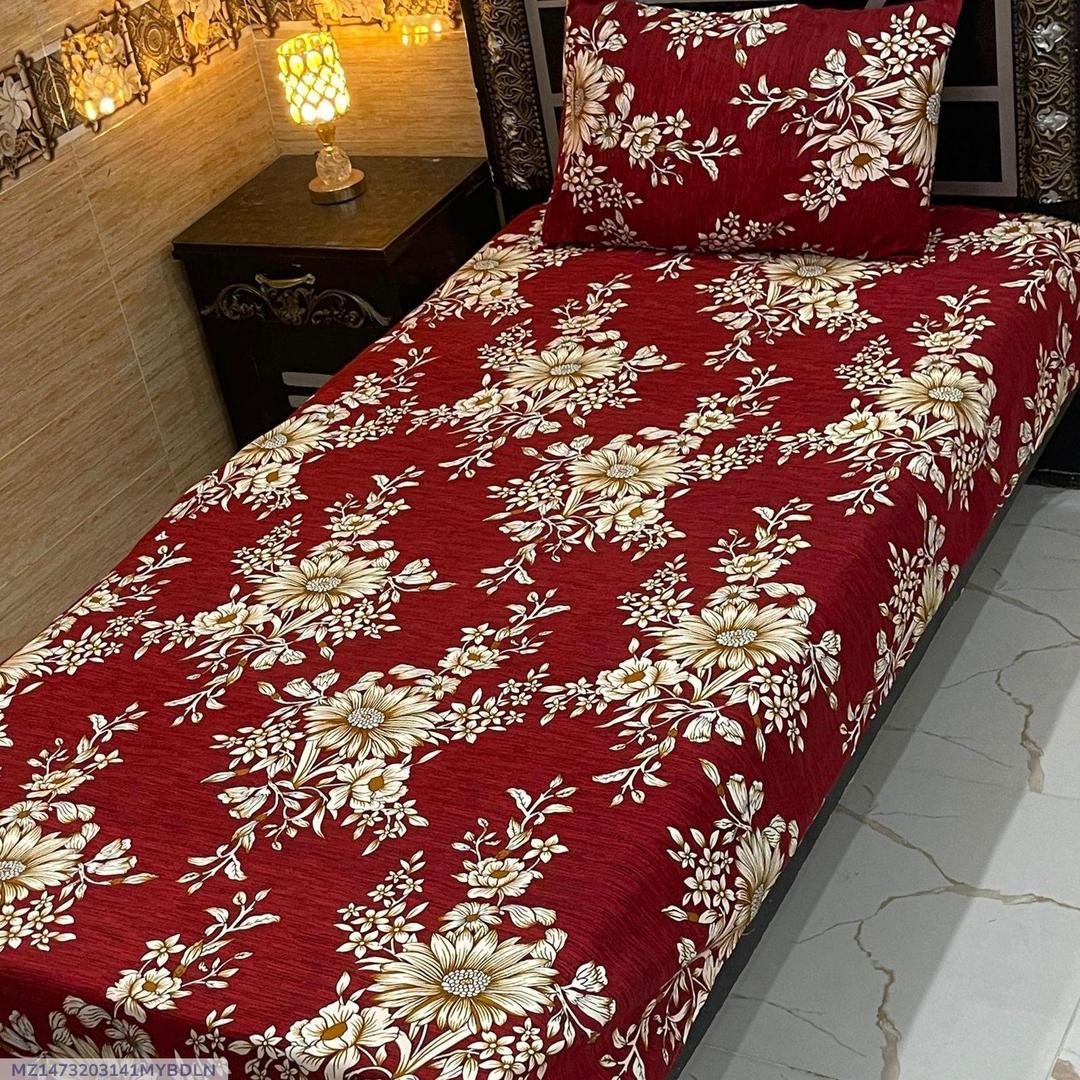 Red Floral Bedsheet Set Crystal Cotton All Seasons