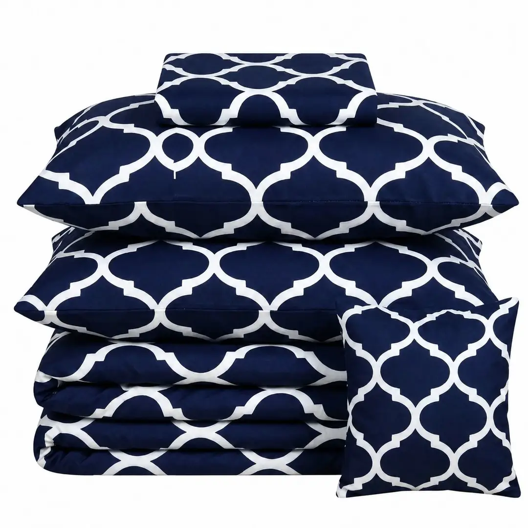 7 Pcs Cotton Salonica Printed Comforter Set