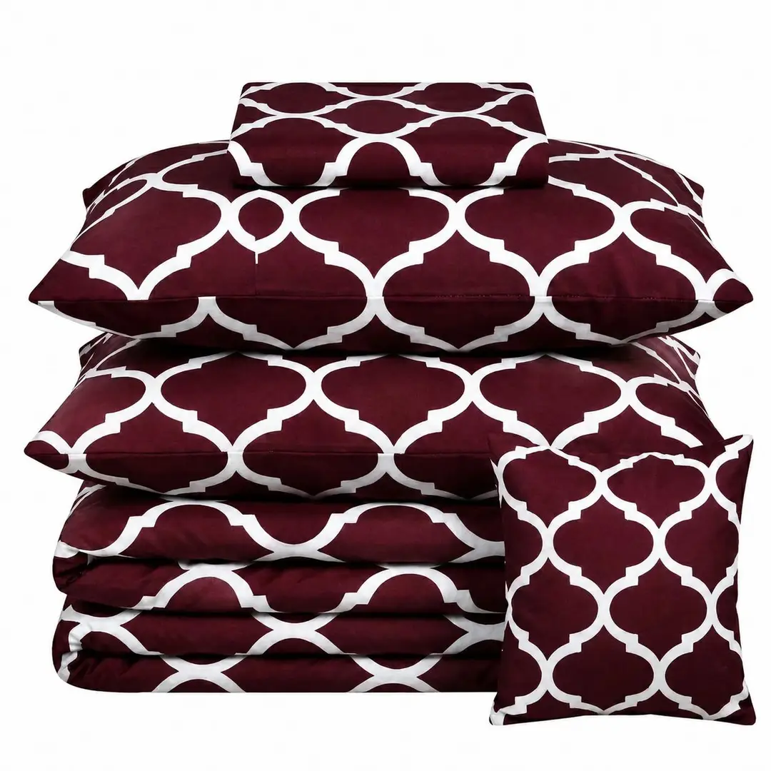 7 Pcs Cotton Salonica Printed Comforter Set