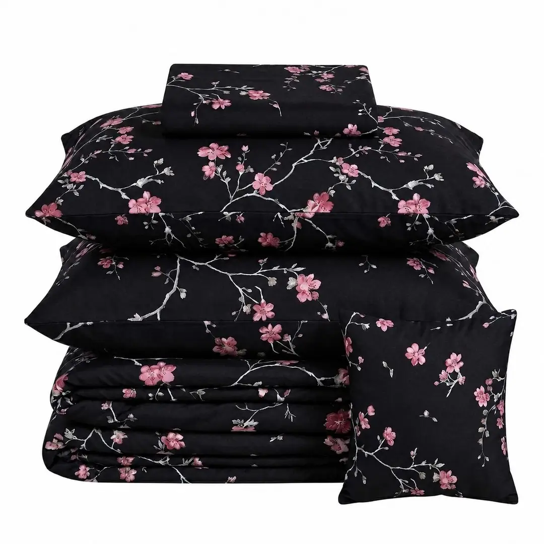 7 Pcs Cotton Salonica Printed Comforter Set