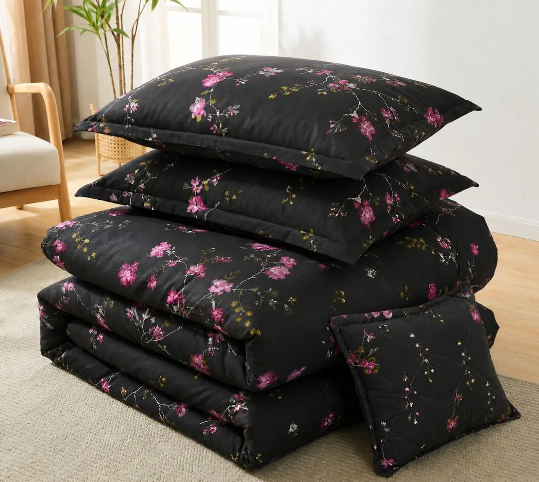 7 Pcs Cotton Salonica Printed Comforter Set