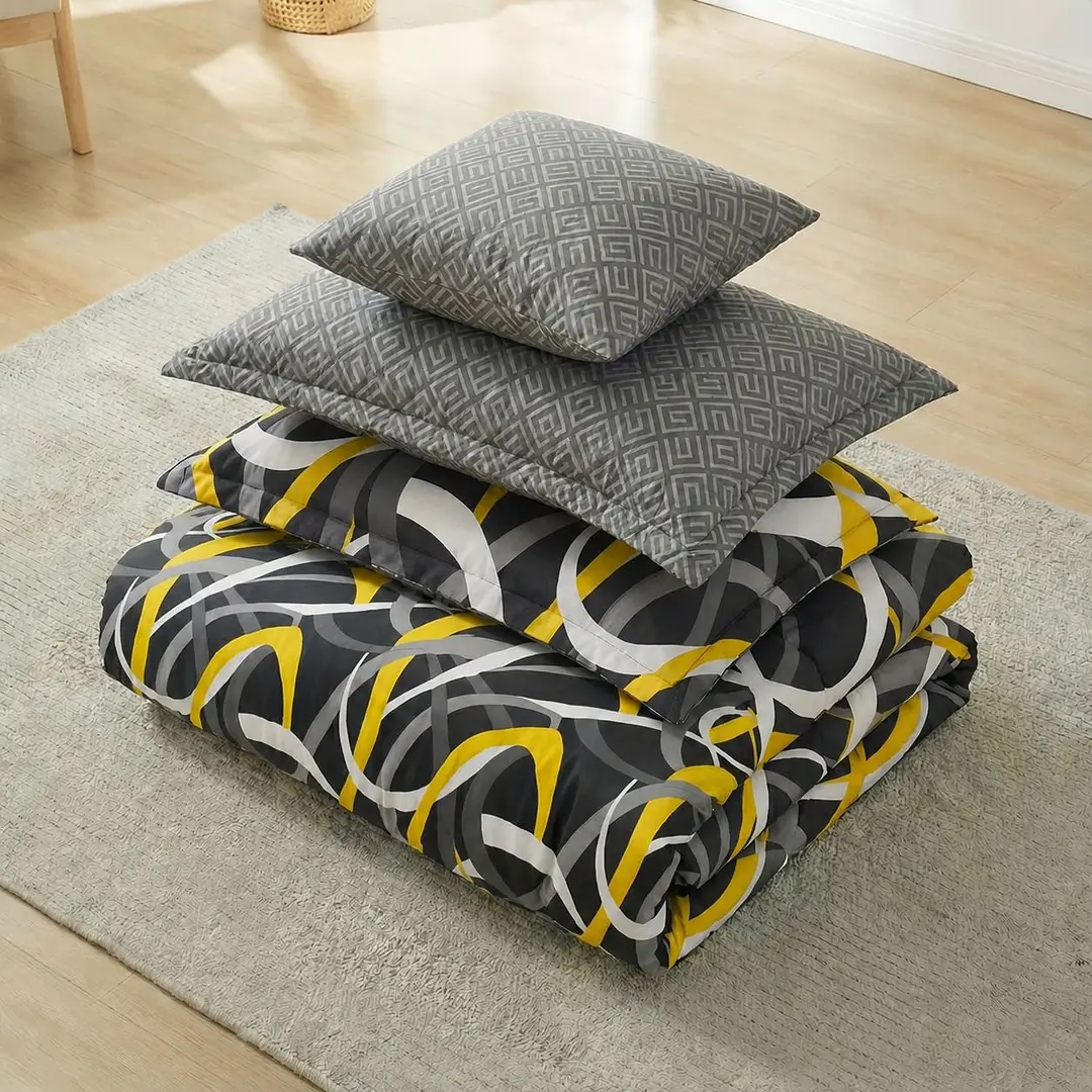 7 Pcs Cotton Salonica Printed Comforter Set