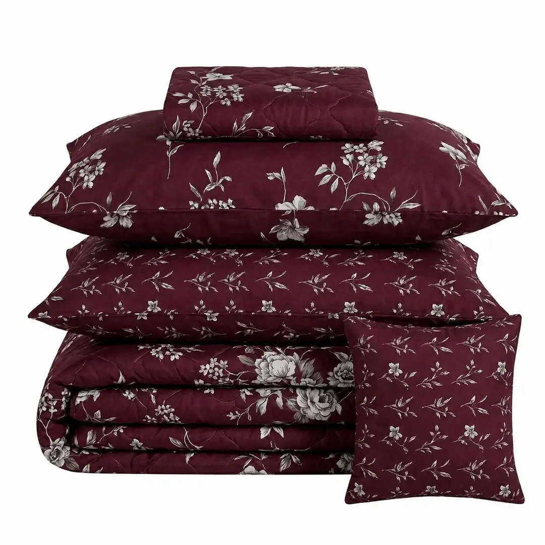 7 Pcs Cotton Salonica Printed Comforter Set