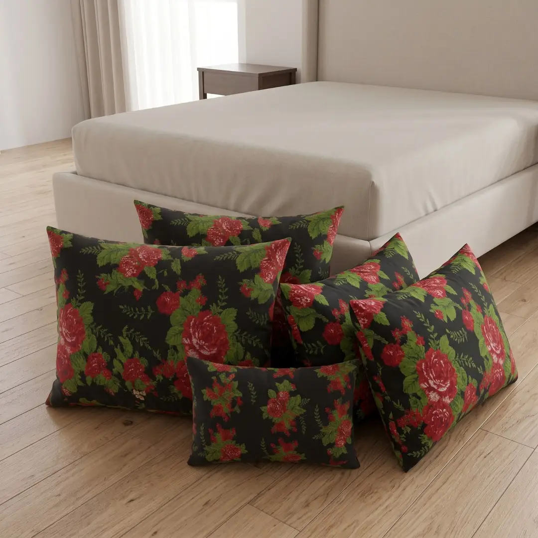 7 Pcs Cotton Salonica Printed Comforter Set