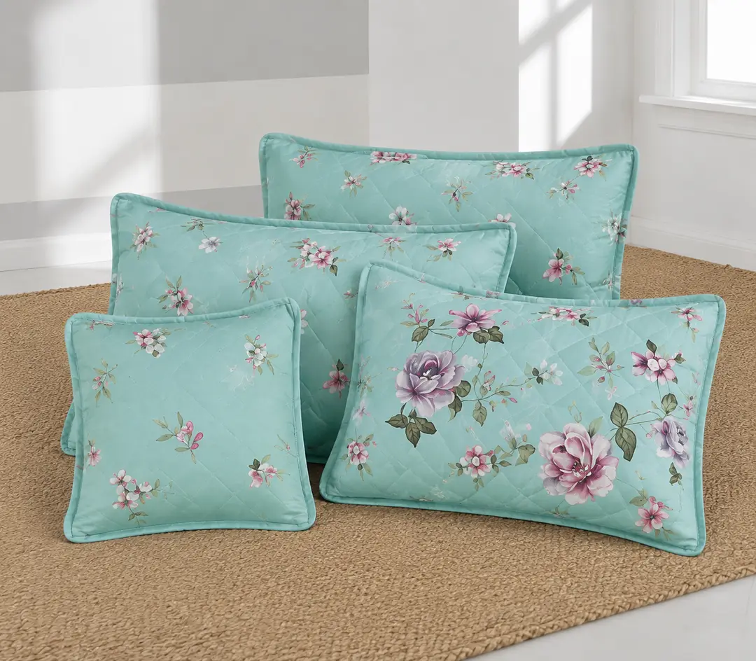7 Pcs Cotton Salonica Printed Comforter Set
