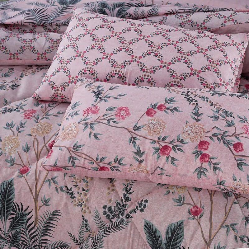 6 Pcs Cotton Salonica Printed Razai Set
