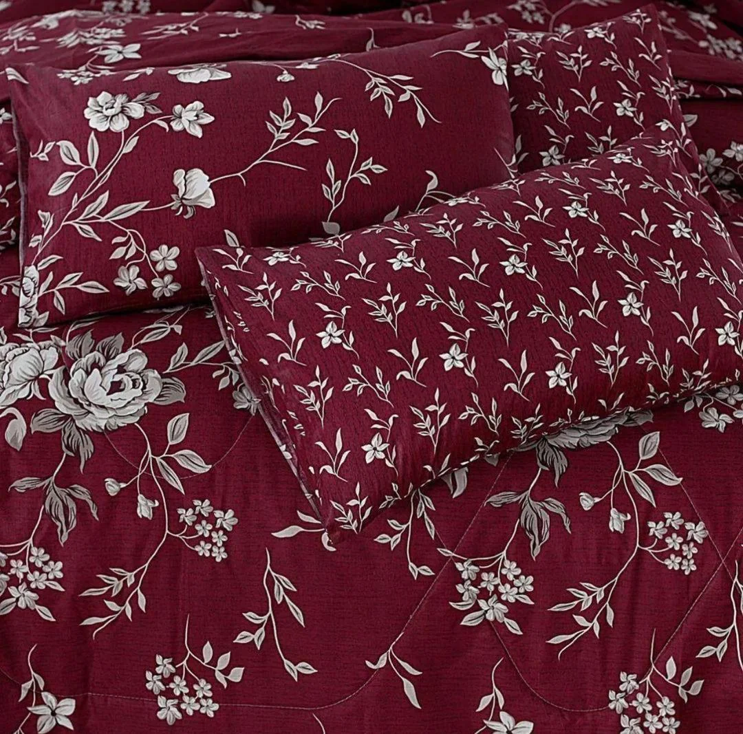 Vibrant 6 Pcs Cotton Salonica Printed Razai Set