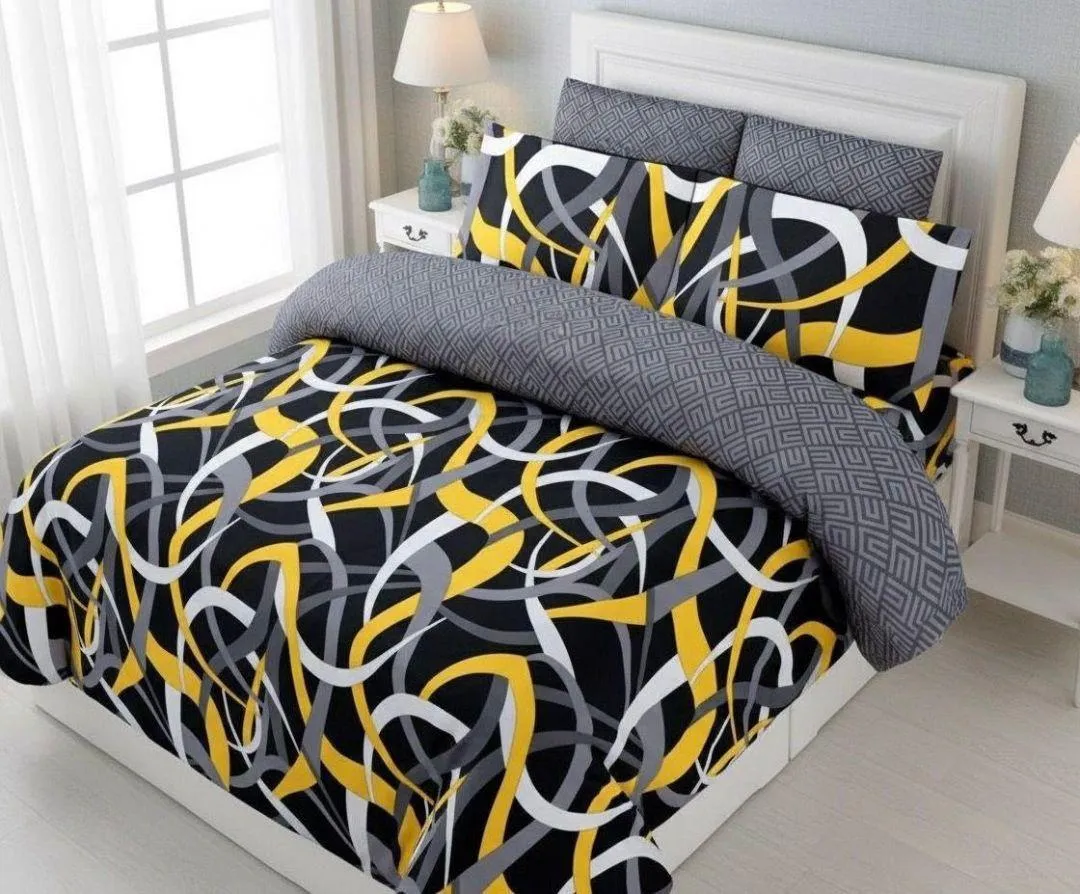 Luxurious 6 Pcs Cotton Salonica Printed Double Bed Razai Set