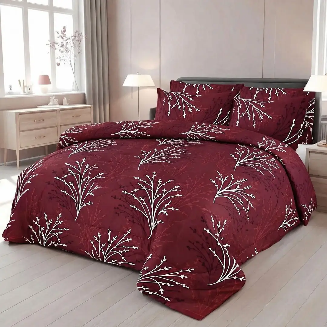 Exclusive 6 Pcs Cotton Salonica Printed Double Razai Set