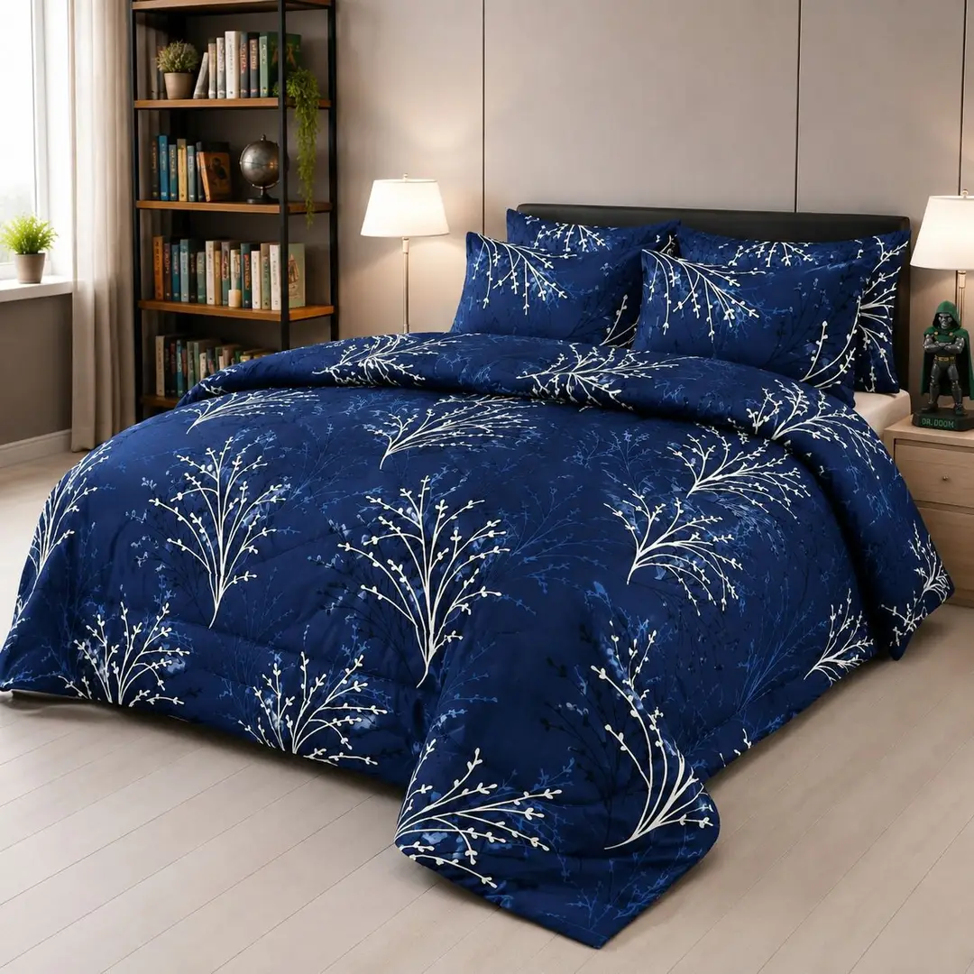 Exclusive 6 Pcs Cotton Salonica Printed Double Razai Set