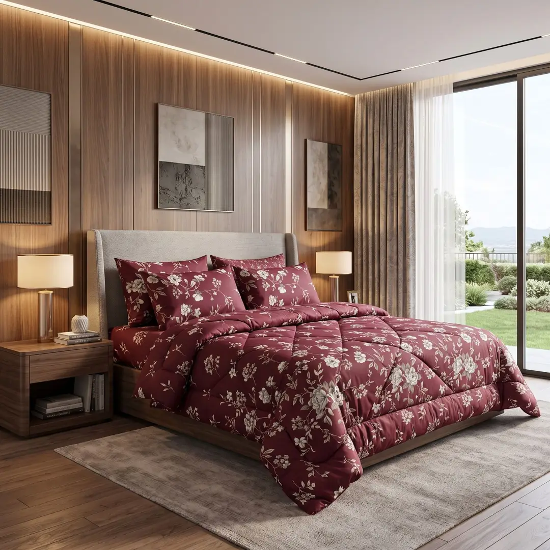 Exclusive 6 Pcs Cotton Salonica Printed Double Razai Set