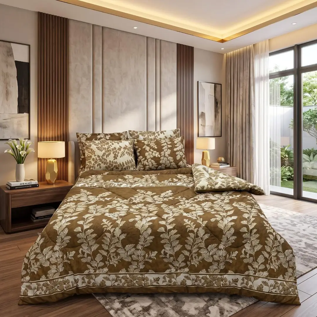 Exclusive 6 Pcs Cotton Salonica Printed Double Razai Set