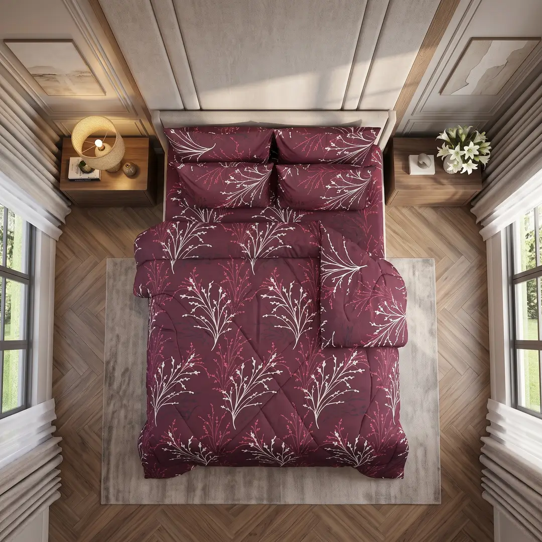 Exclusive 6 Pcs Cotton Salonica Printed Double Razai Set