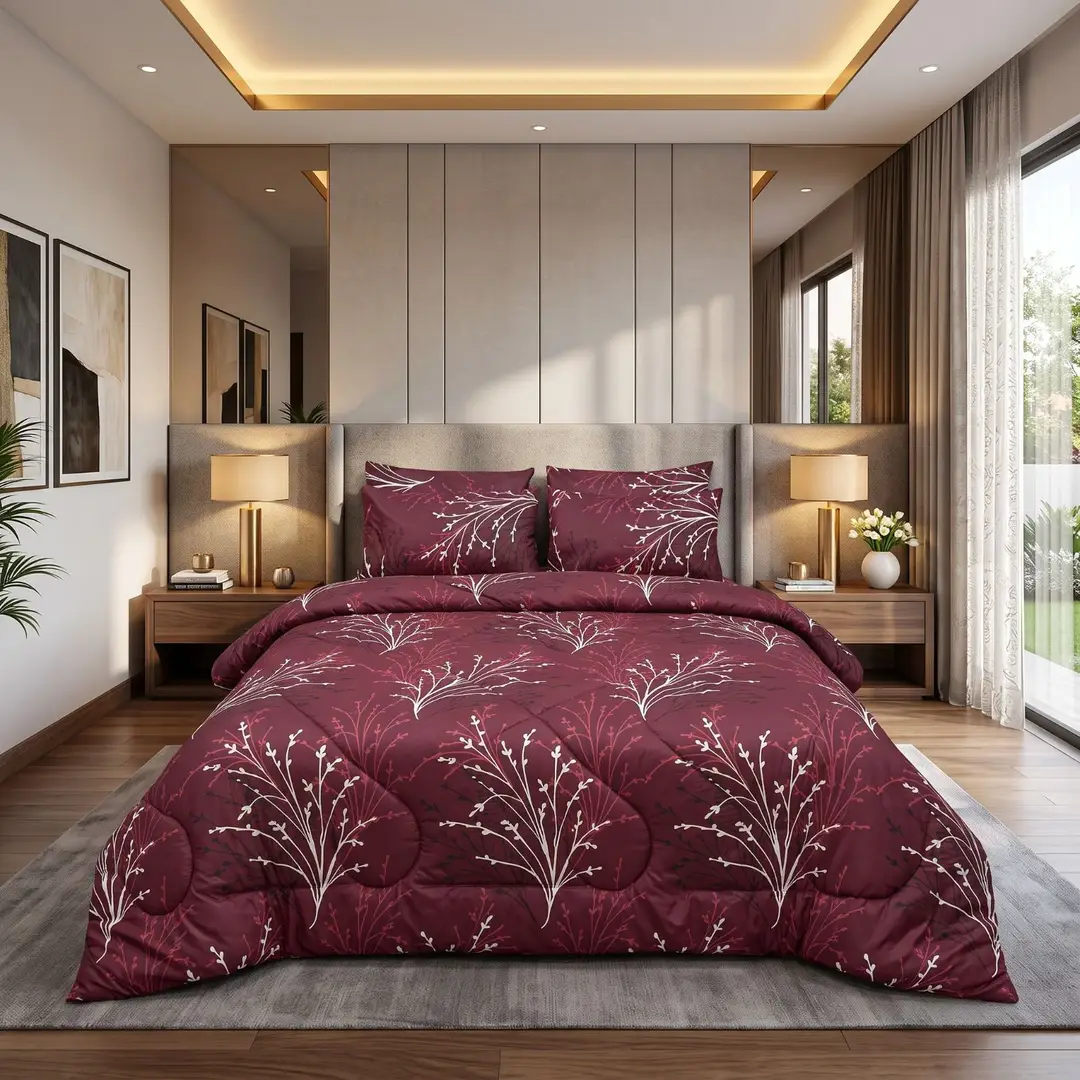 Exclusive 6 Pcs Cotton Salonica Printed Double Razai Set