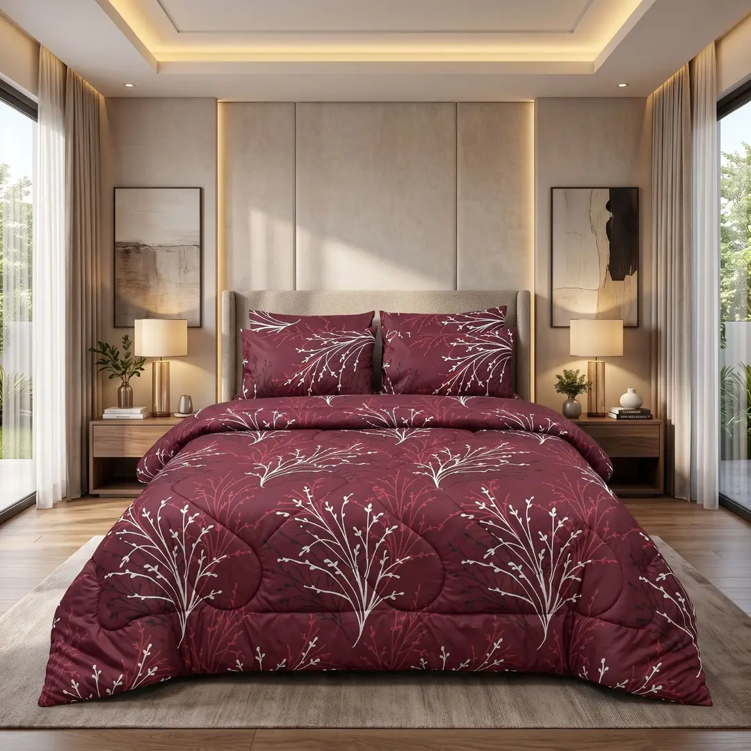 Exclusive 6 Pcs Cotton Salonica Printed Double Razai Set