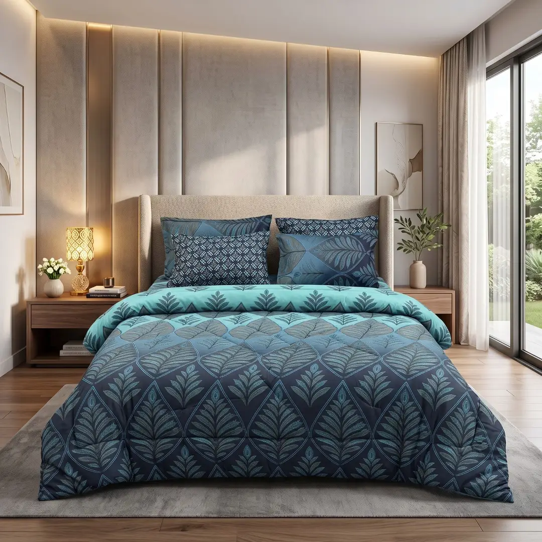 Exclusive 6 Pcs Cotton Salonica Printed Double Razai Set
