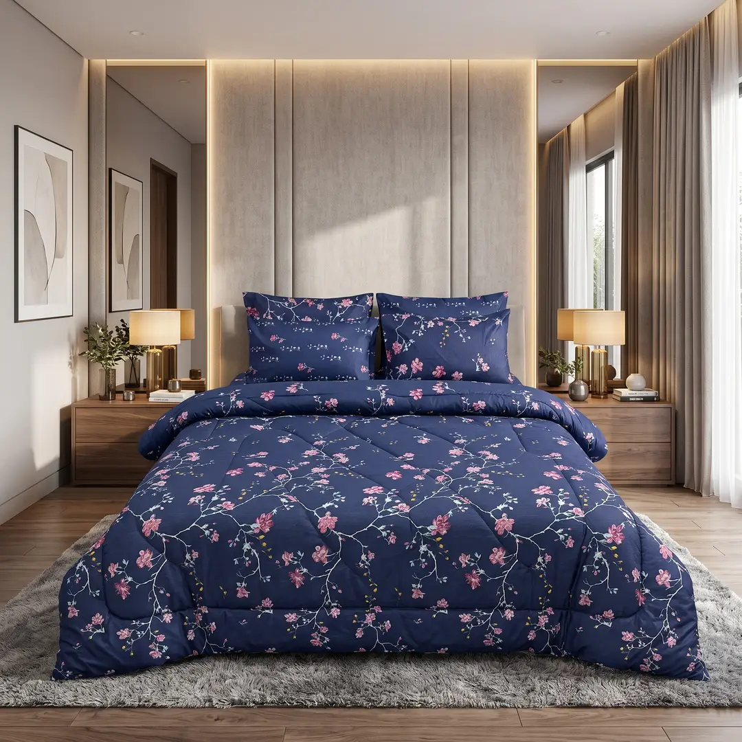 Exclusive 6 Pcs Cotton Salonica Printed Double Razai Set