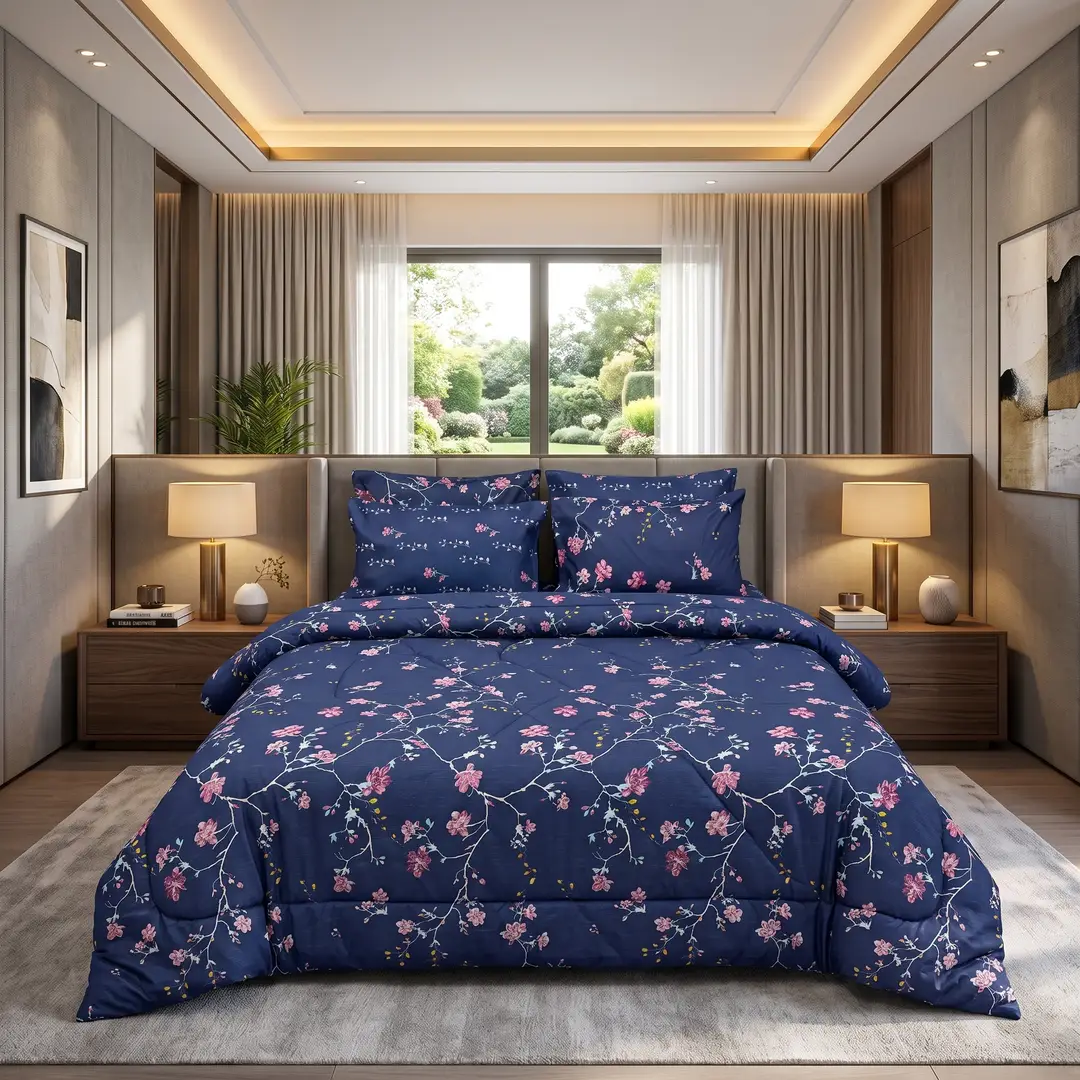 Exclusive 6 Pcs Cotton Salonica Printed Double Razai Set
