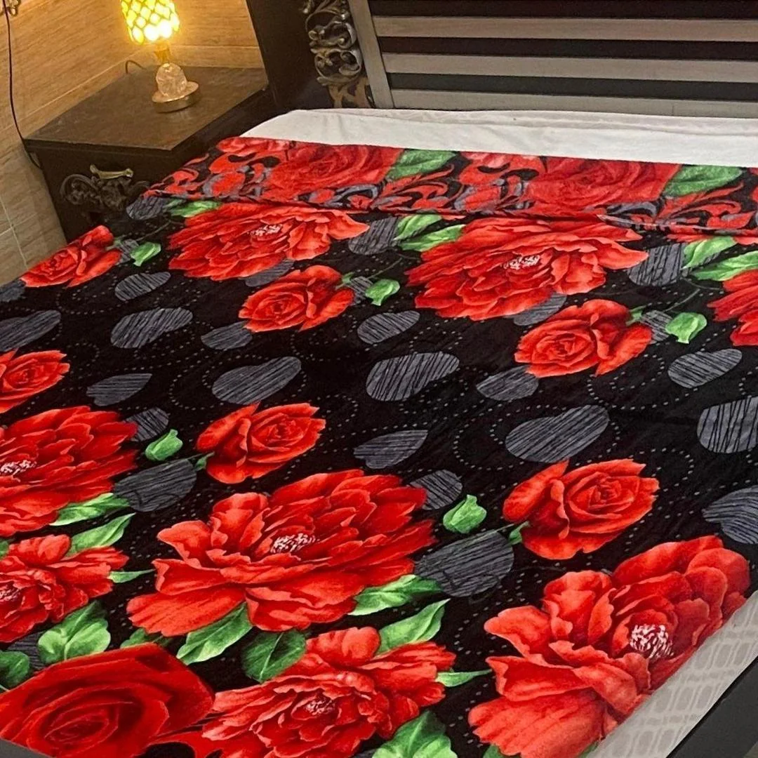 Fleece Printed Double Bed Blanket