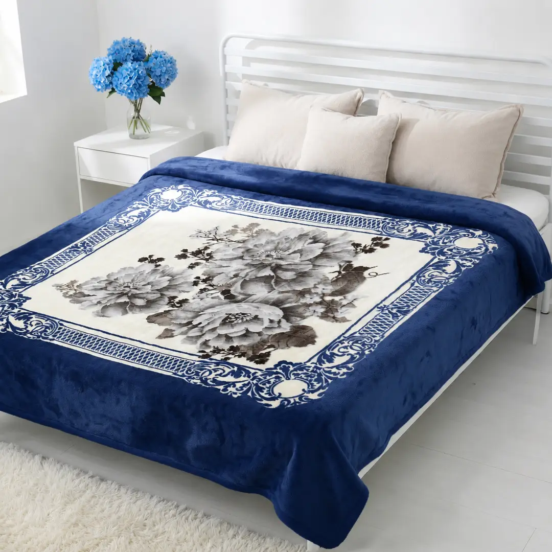 3D Panel Fleece Embossed Double Bed Blanket