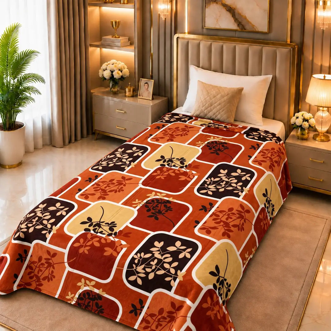 Stylish Fleece Printed Single Bed Blanket