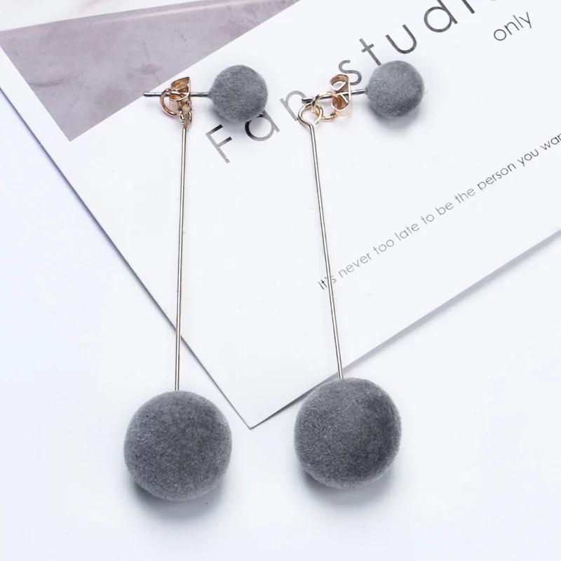 Pom Pom Drop Earrings Lightweight Alloy Daily Wear