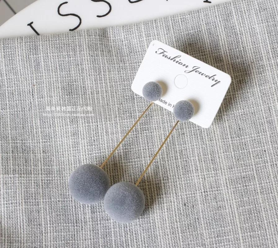Pom Pom Drop Earrings Lightweight Alloy Daily Wear