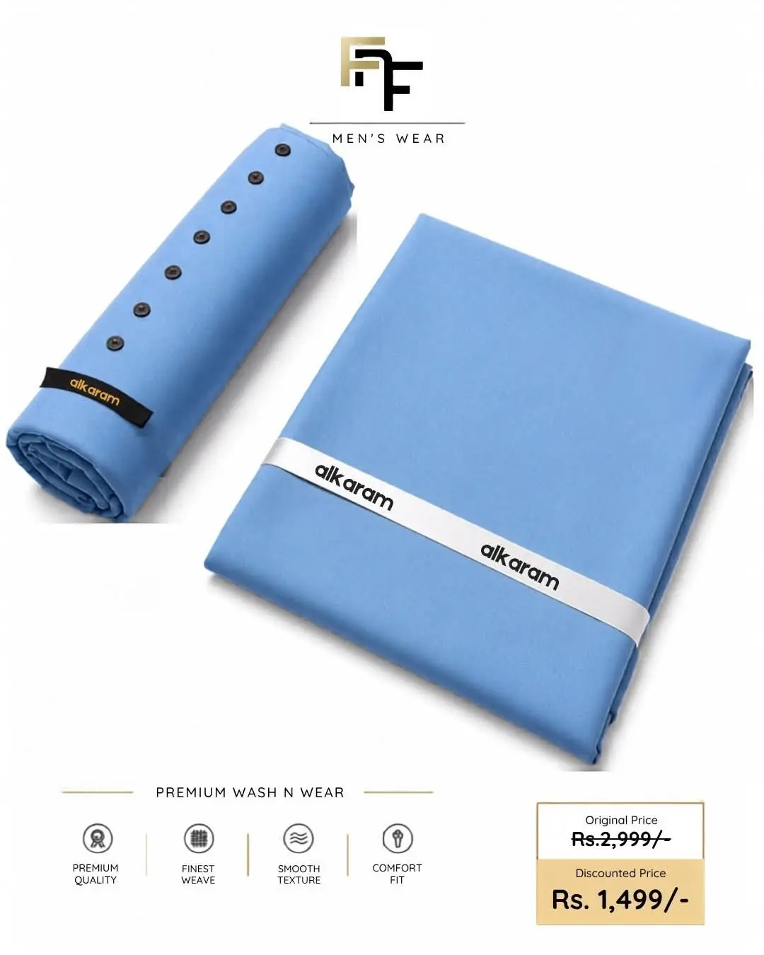 Men’s Unstitched Wash And Wear Plain Suit