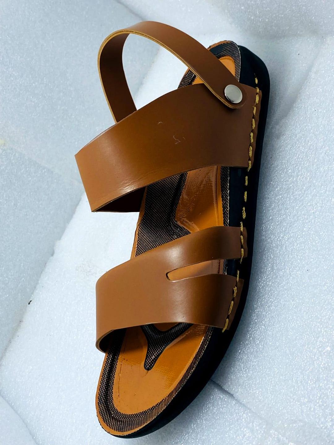 Men's Mustard Synthetic Leather Casual Sandals