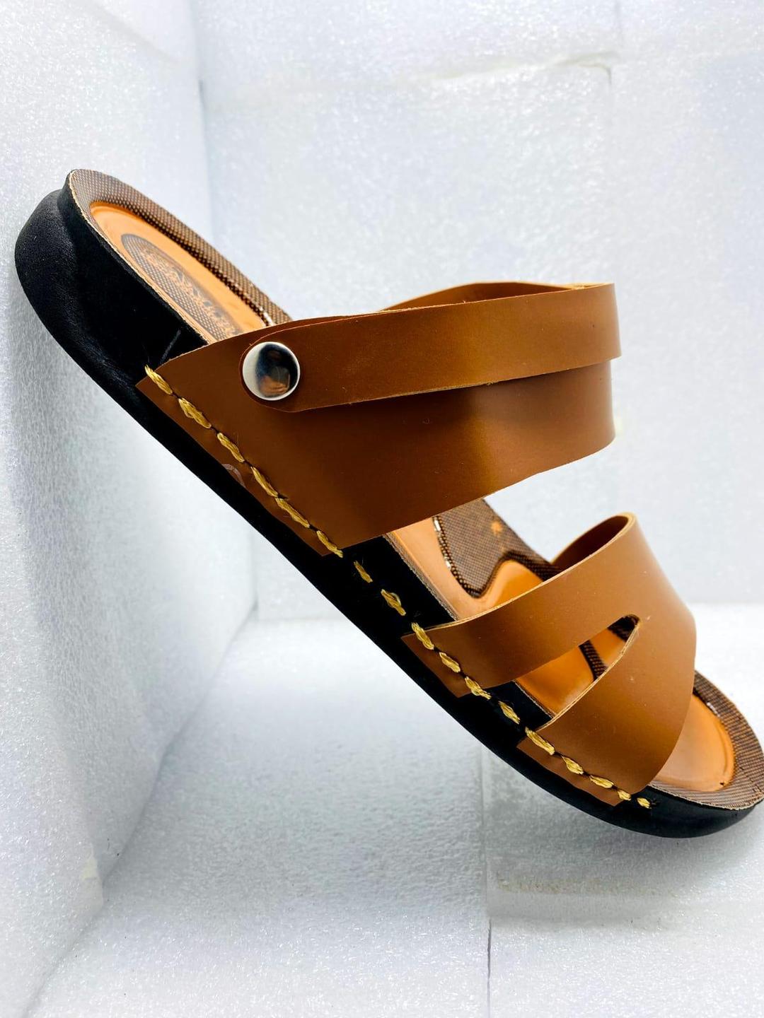 Men's Mustard Synthetic Leather Casual Sandals