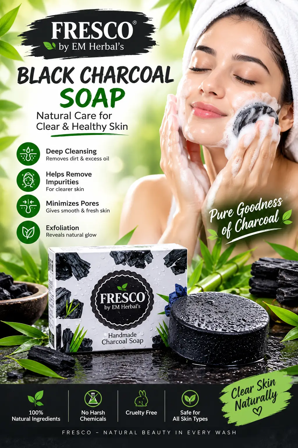 FRESCO Black Charcoal Soap