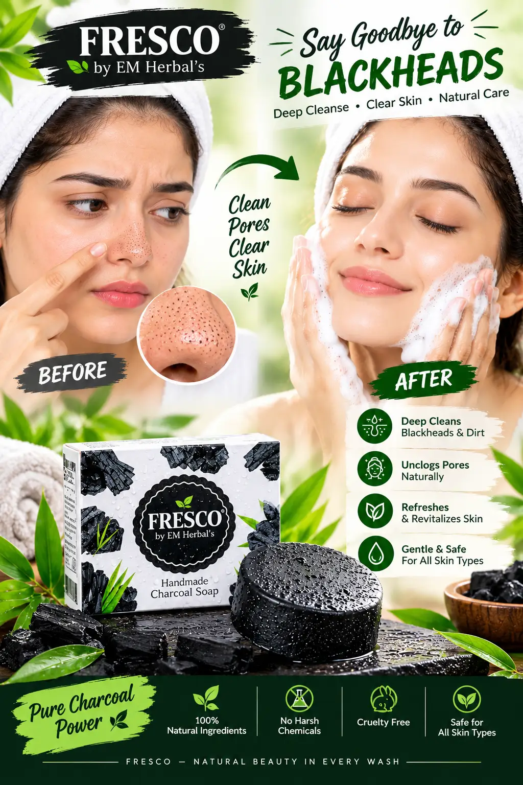 FRESCO Black Charcoal Soap