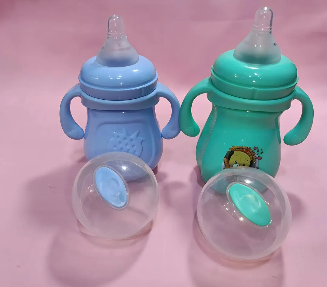 Stylish Baby Feeding Bottles Blue Green Wide Neck