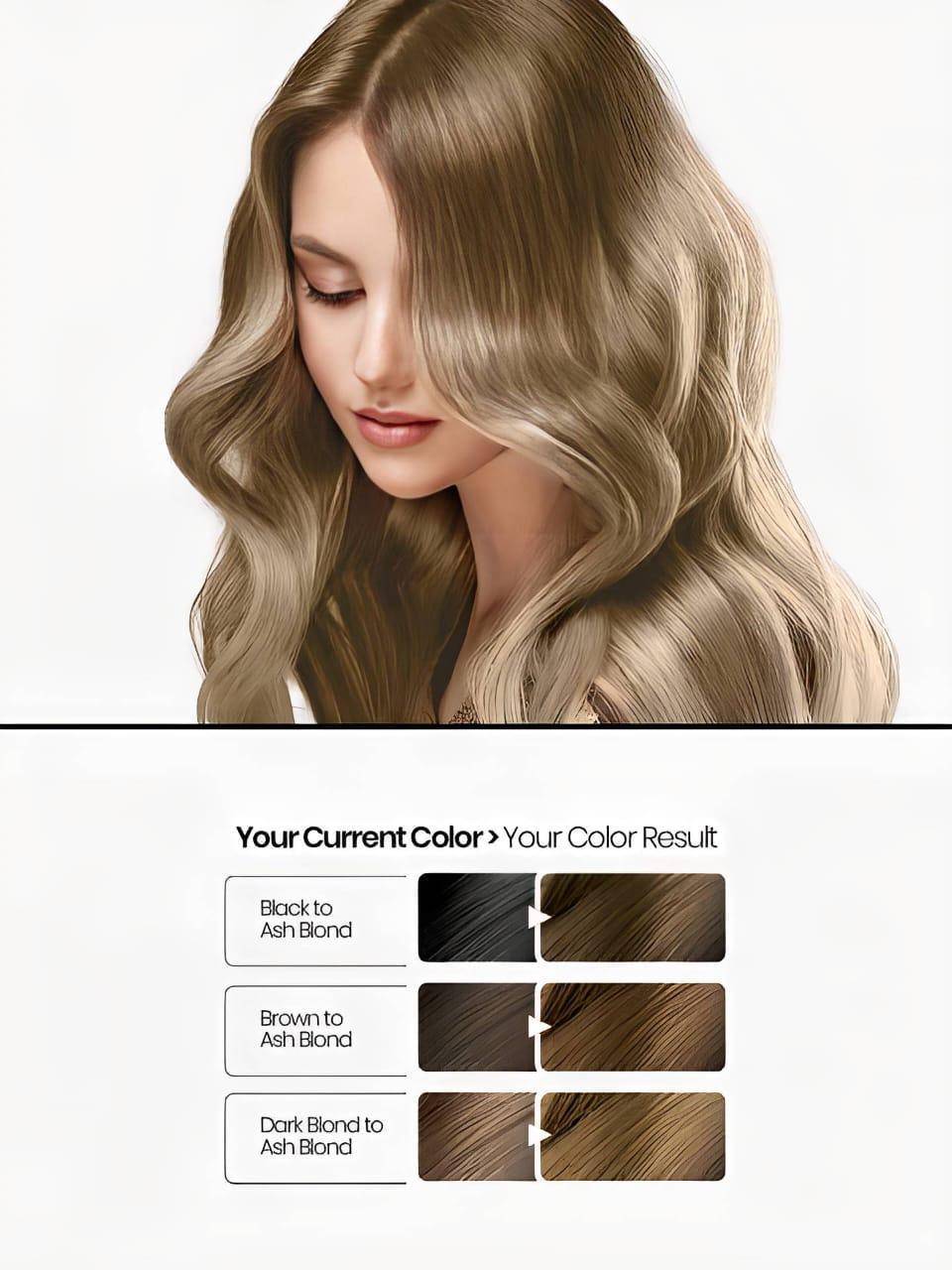 Ash Blond Hair Color Cream Kit with Keratin & Avocado Oil