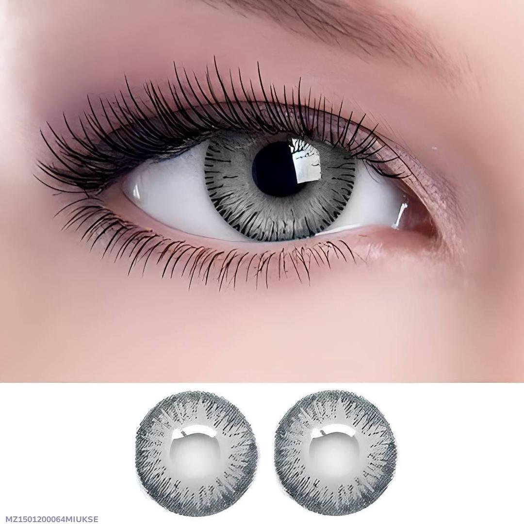 Grey Matte Contact Lenses for Pakistani Women - Bi-Weekly Use, Soft Cream Material, Natural Look