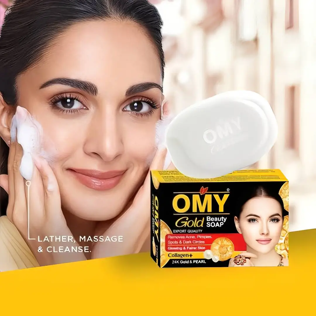 OMY Gold Beauty Care Combo – Cream, Soap & Serum | Complete Beauty Care Pack