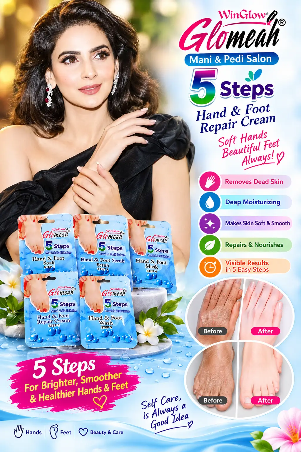 Glomeah 5 Steps Hand & Foot Mani-Pedi Care Kit