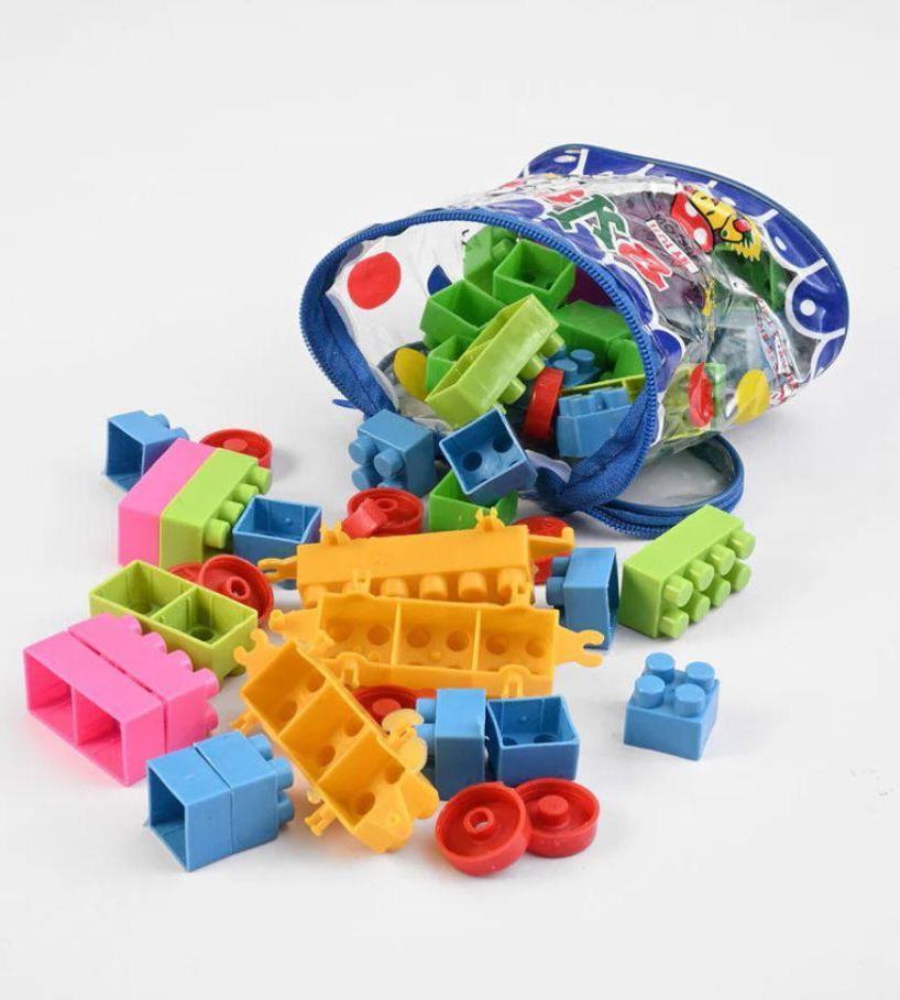 43-Piece Multicolor Plastic Building Blocks Set for Kids