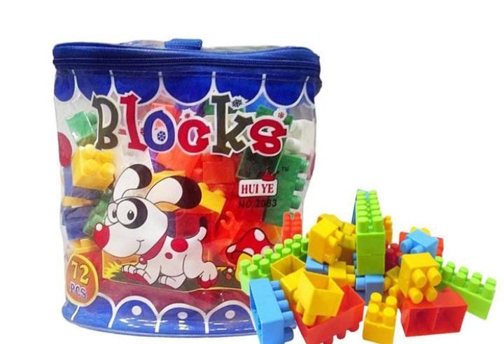 72-Piece Plastic Building Blocks for Kids