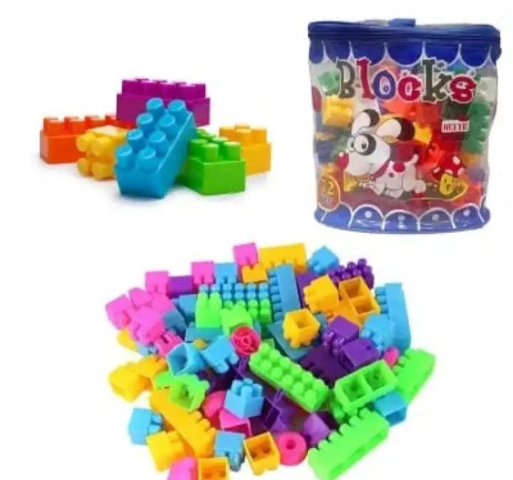 42-Pcs Multicolor Plastic Building Blocks Set for Kids