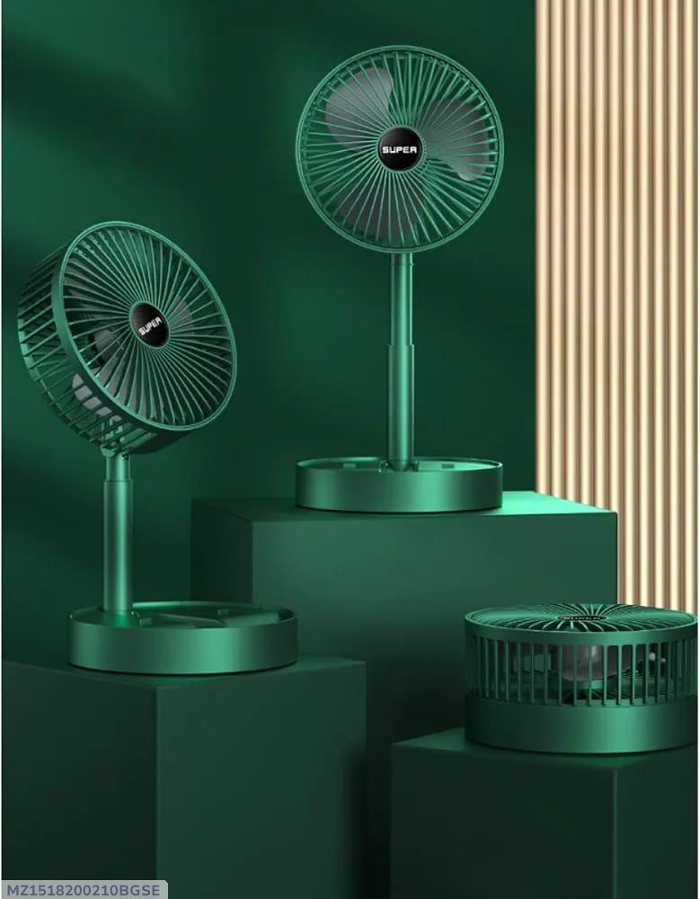 Rechargeable Green Fan for Home Office Outdoor Use