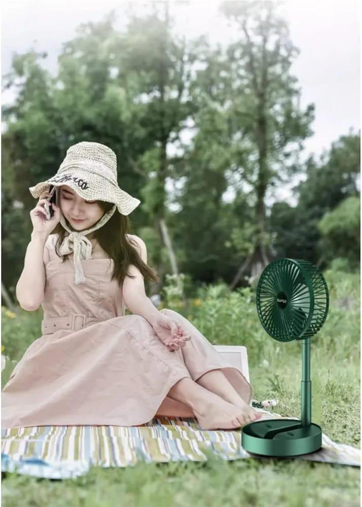 Rechargeable Green Fan for Home Office Outdoor Use