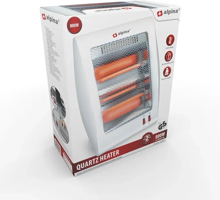Electric Heater for Home Office White Stainless Steel