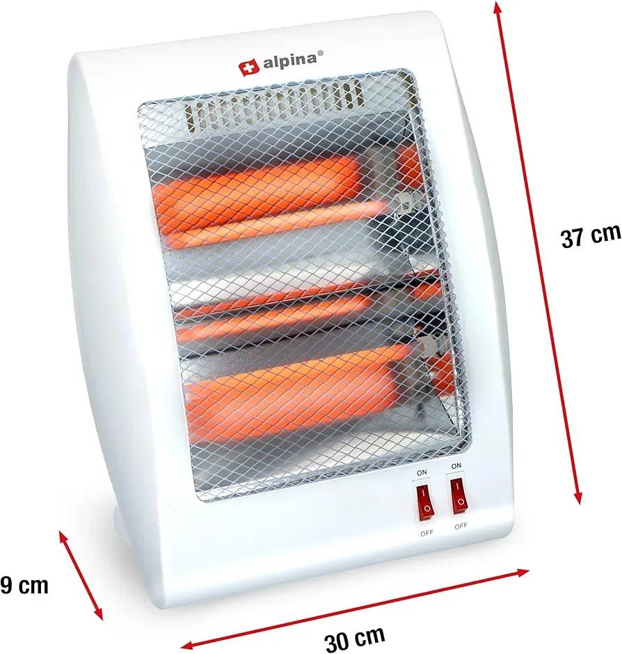 Electric Heater for Home Office White Stainless Steel