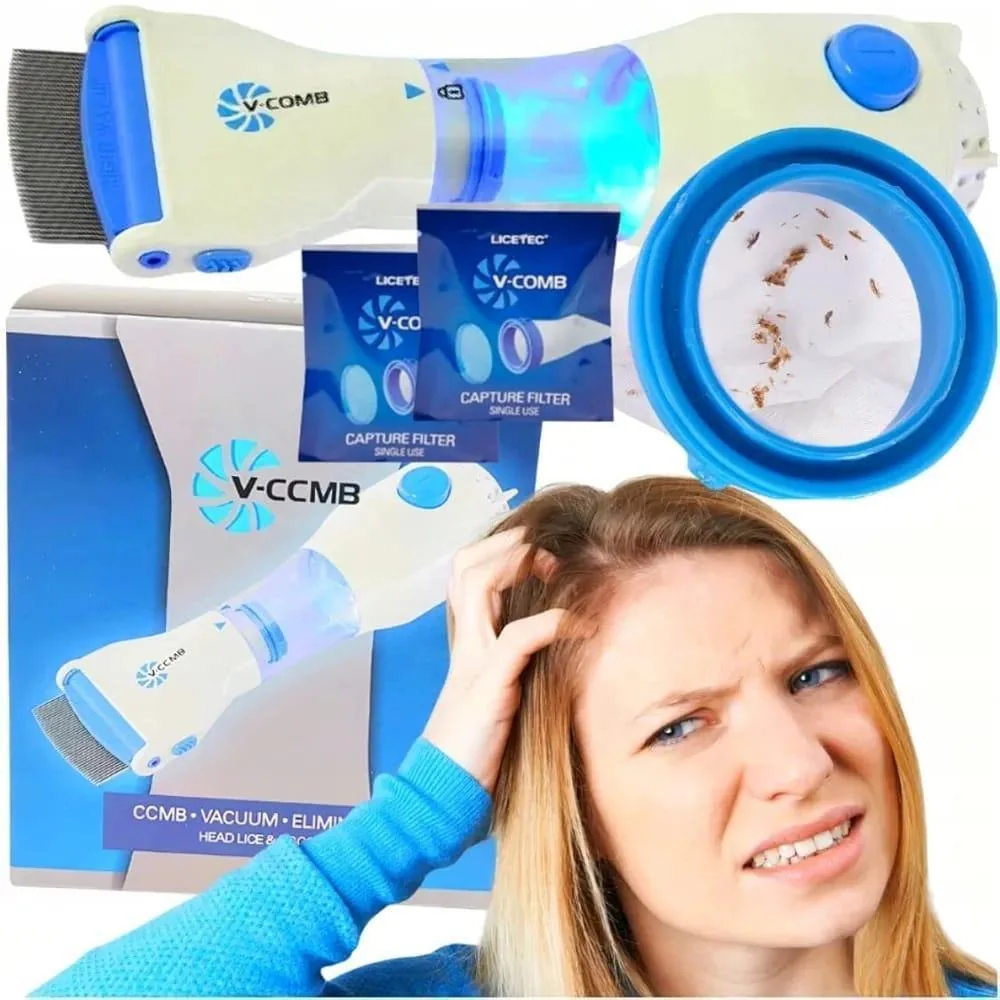 Chemical-free Head Lice Comb White Blue ABS