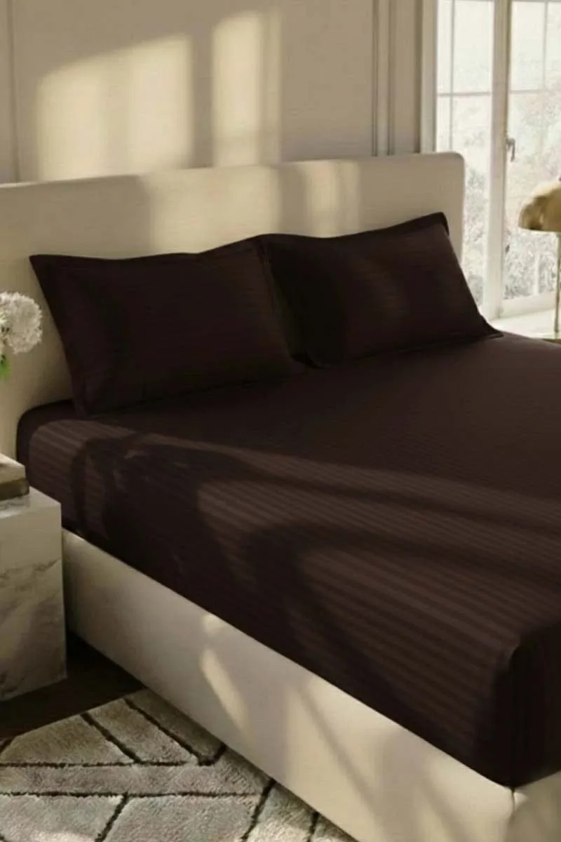 3 Pcs Micro Cotton Plain Double Bedsheet