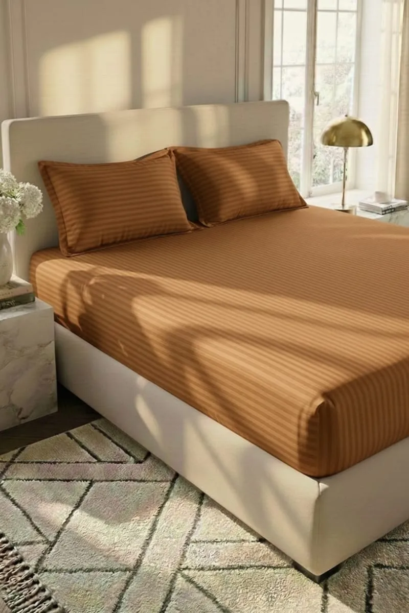 3 Pcs Micro Cotton Plain Double Bedsheet