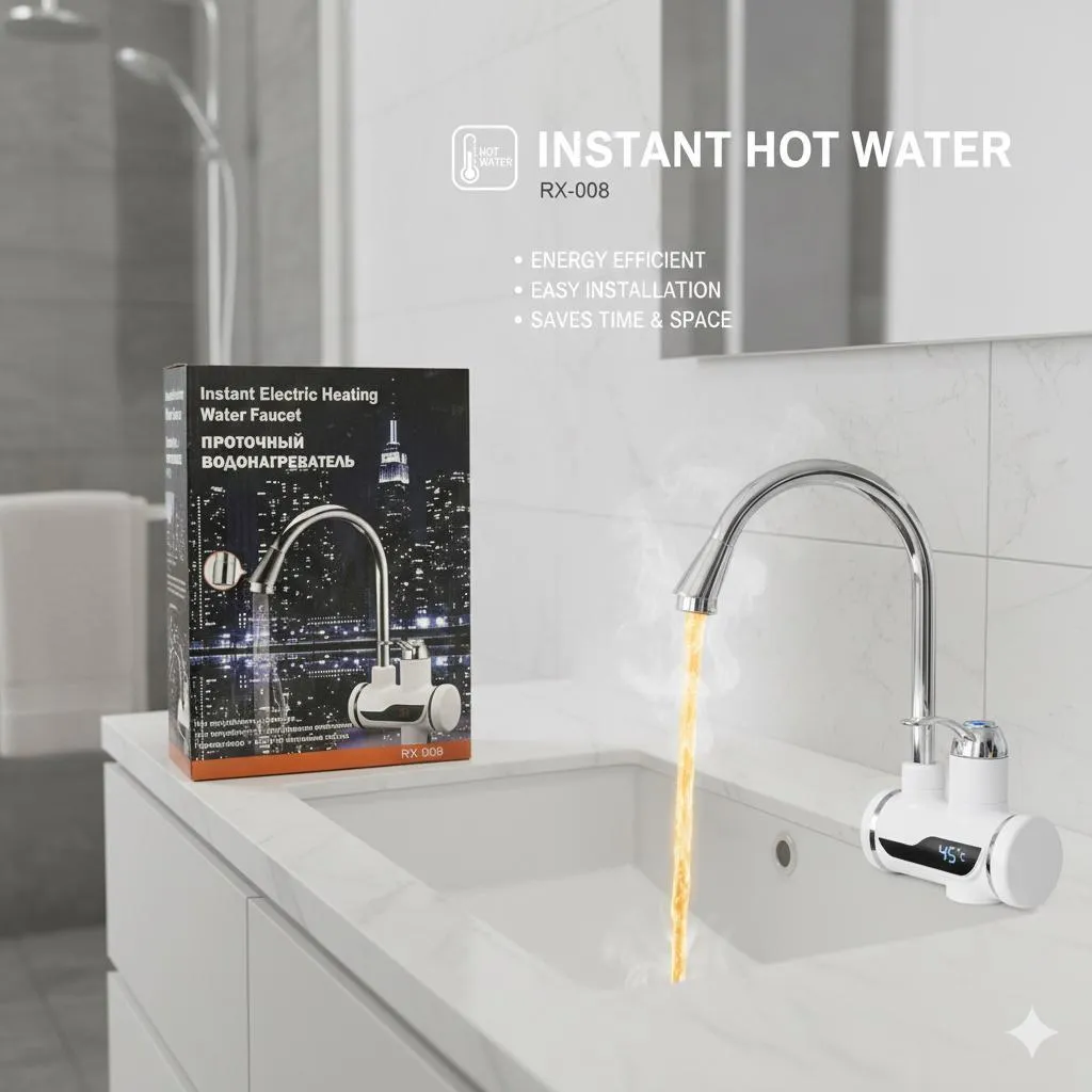 Instant Hot Water Electric Faucet Stainless Steel Kitchen Sink