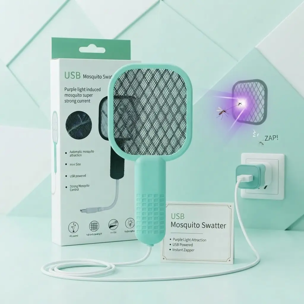 Rechargeable USB Electric Mosquito Swatter & Bug Zapper | Light UV Fly Killer