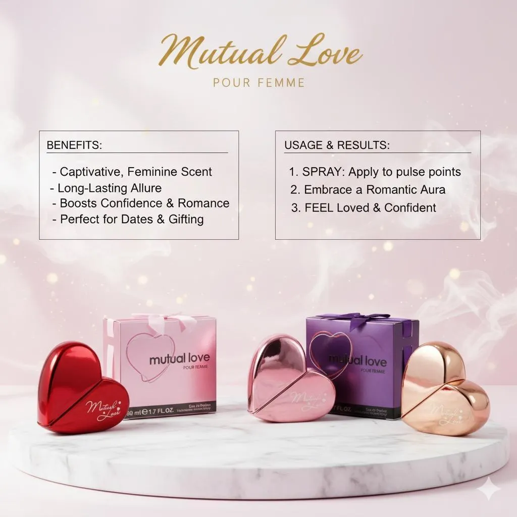 Mutual Love Eau de Parfum 50ml Red Heart Bottle for Women